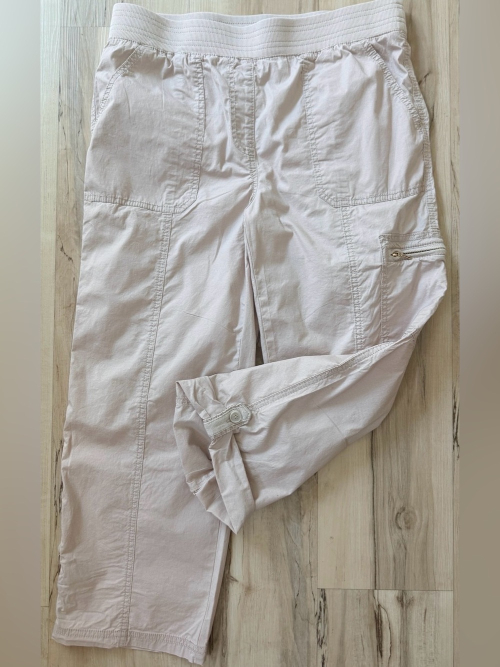 Chico's Light Beige Men's Cargo Pants with Zip Pocket
